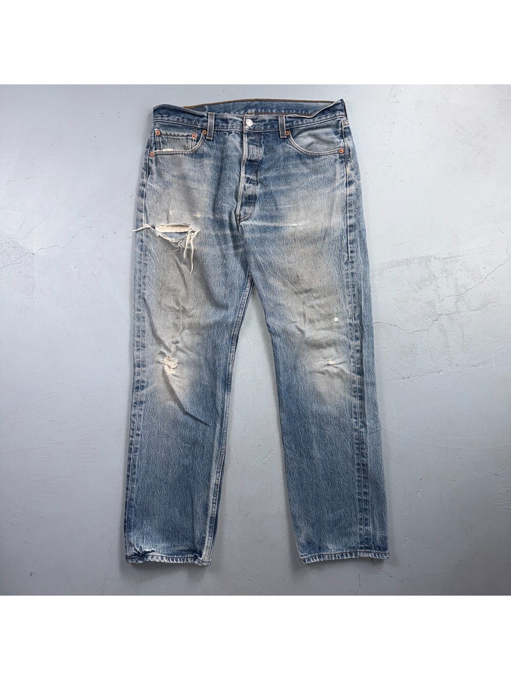 Levis 501 Vintage 90s Y2K XX Straight Leg Jeans Blue Light Wash 36x34 Act 34x30